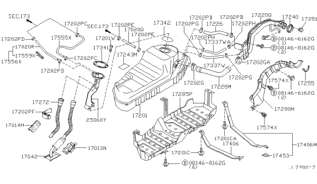 2002 Infiniti QX4  Clip Diagram for 175750W010