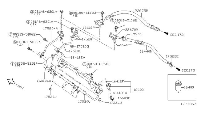 2000 Infiniti QX4  Seal-O Ring Diagram for 1661838Y00