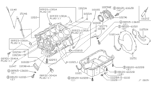 2001 Infiniti QX4  Gasket-Oil Diagram for 1112131U00