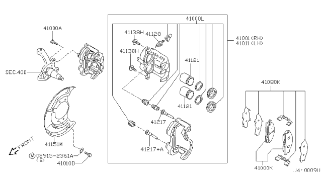 2002 Infiniti QX4  Bolt Diagram for 41005AU000