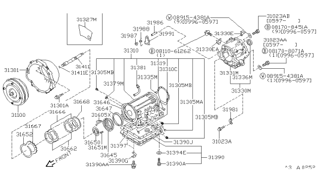 1998 Infiniti QX4 Gasket-Oil Pan Diagram for 3139741X05