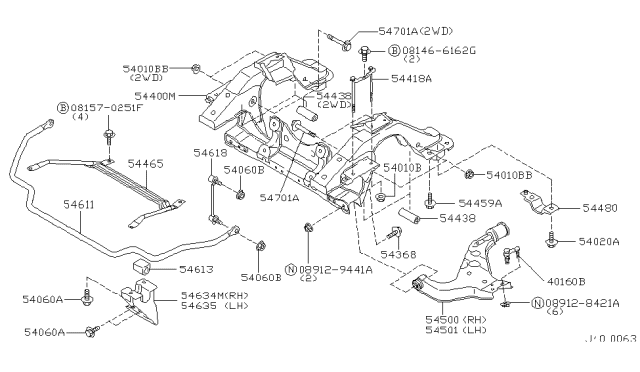 2001 Infiniti QX4  Bolt Diagram for 401791C100
