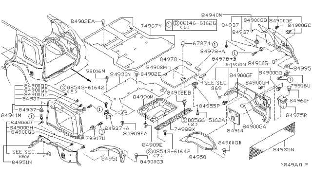 1998 Infiniti QX4 Plug-Rubber Diagram for 7481624U08