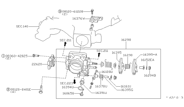 2000 Infiniti QX4  Throttle Position Switch Diagram for 226204M500