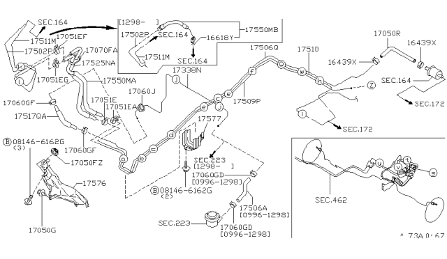 1999 Infiniti QX4  Clamp Diagram for 6691641B00