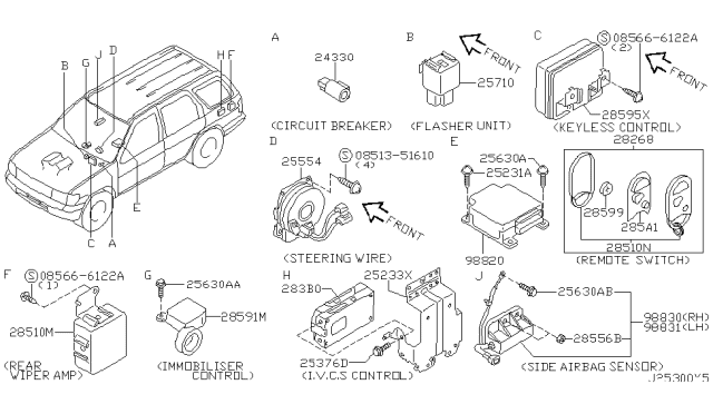 2002 Infiniti QX4  Screw Diagram for 0851351610