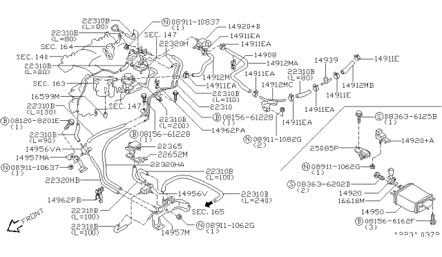 2000 Infiniti QX4  Bolt Hex Diagram for 081208201E