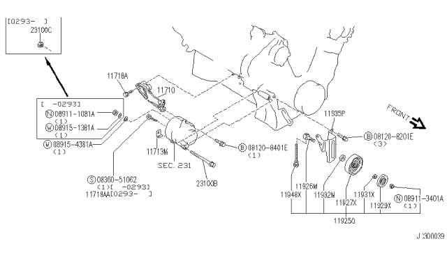 1995 Infiniti Q45 Nut Diagram for 089113401A