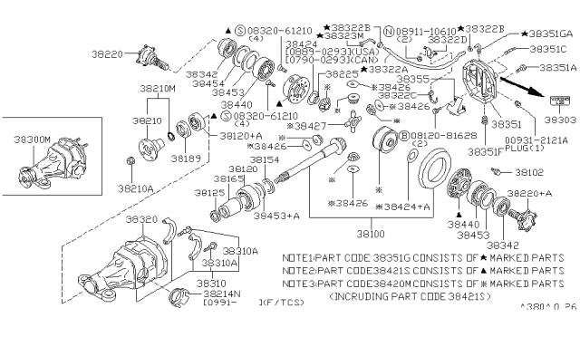 1994 Infiniti Q45  Gasket-Gear Carrier Diagram for 3832040F02