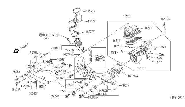 1994 Infiniti Q45  Element Assy Diagram for 1654660U00