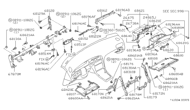 1993 Infiniti Q45  Bolt Diagram for 0114100321
