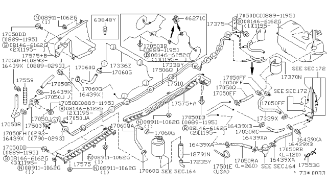 1990 Infiniti Q45 Clip Tube Brake Diagram for 4627101B00