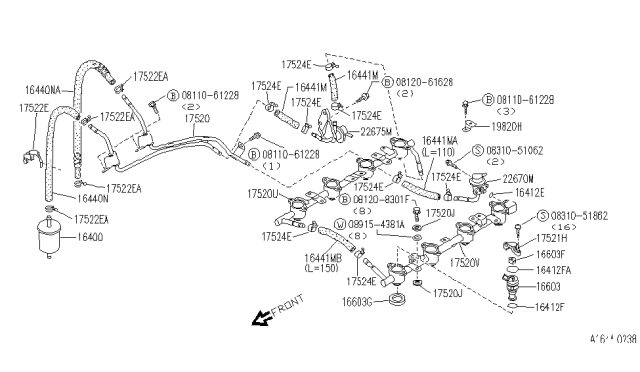 1993 Infiniti Q45  Screw-Machine Diagram for 0831051062