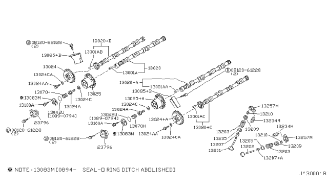 1994 Infiniti Q45  Bolt Diagram for 0812082028