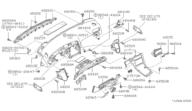 1992 Infiniti Q45  Screw-Tapping Diagram for 085404162A