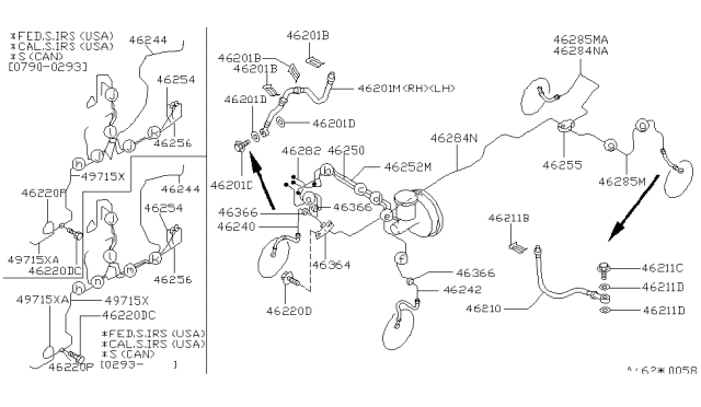 1993 Infiniti Q45 Con-Brake-Tube Diagram for 0246313100