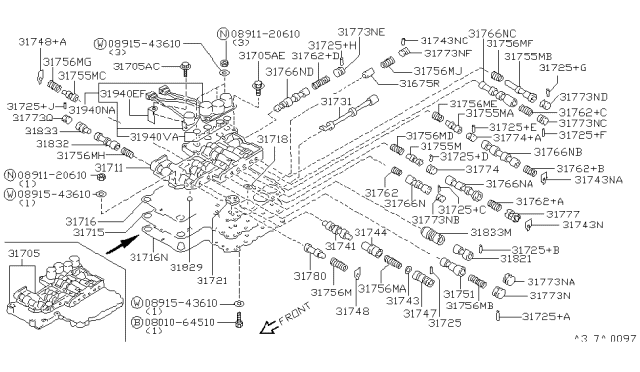 1993 Infiniti Q45  Washer Diagram for 0891543610