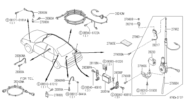 1994 Infiniti Q45 Condenser-Rear Defogger Diagram for 2835745V00