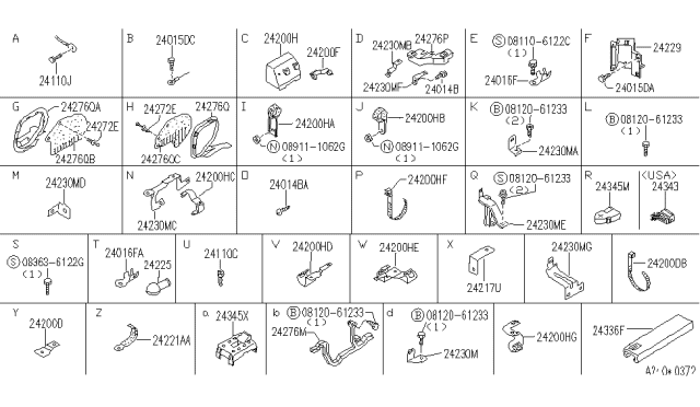 1994 Infiniti Q45  Cap-Connector Diagram for 2436060U00