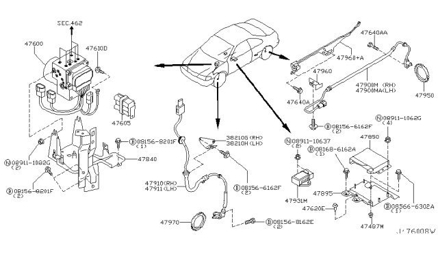 2003 Infiniti I35  Bolt Diagram for 544590M001