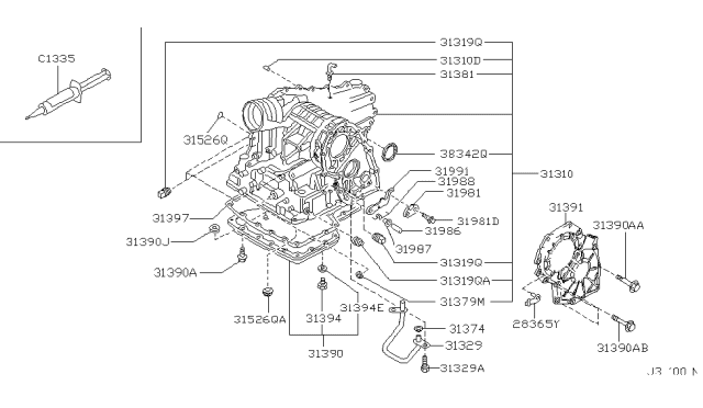 2001 Infiniti I30  Bolt Diagram for 3137732X02