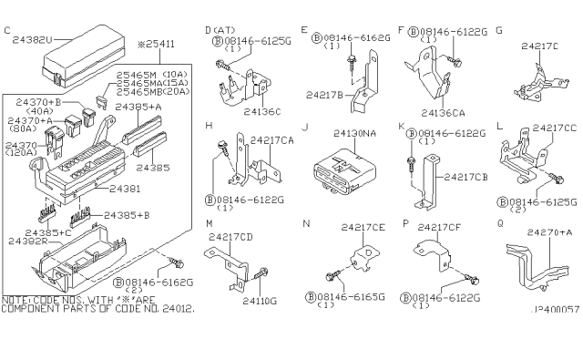 2001 Infiniti I30  Connector Assy-Fusible Link Diagram for 2437079917