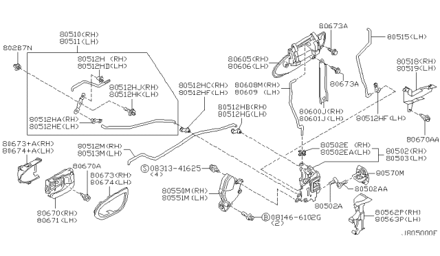 2000 Infiniti I30 Lock Assy-Front Door, Lh Diagram for 80503AA210