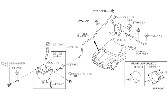 2001 Infiniti I30  Clip Diagram for 2894510Y00