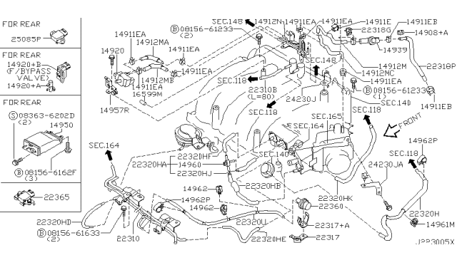 2000 Infiniti I30 Bolt-Hex Diagram for 0815661633