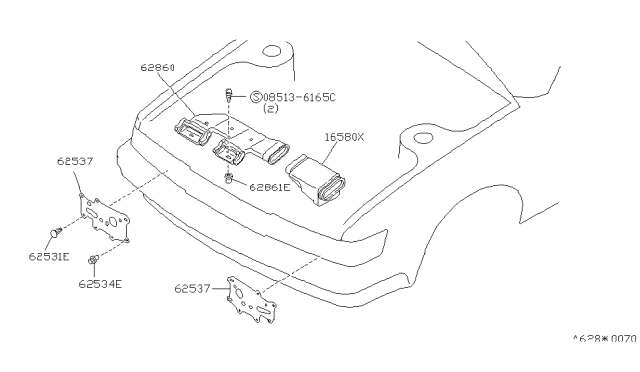 1991 Infiniti M30  GROMMET Screw For Hood LEDGE Diagram for 0128100231