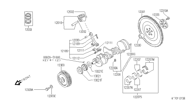 1991 Infiniti M30  Ring-Snap Diagram for 1203258S00
