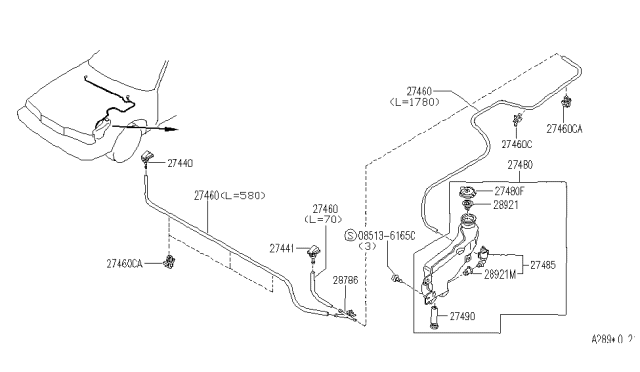 1992 Infiniti M30  Motor-Washer Diagram for 28920V5002