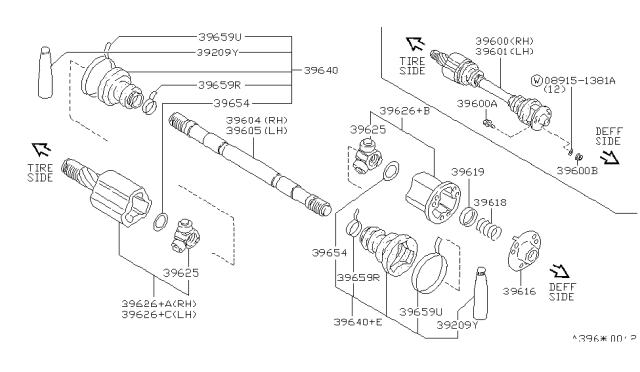 1990 Infiniti M30  Nut Diagram for 0122300041