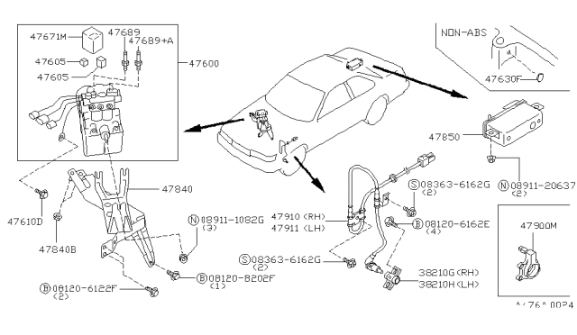 1991 Infiniti M30  Nut Hex Diagram for 0891120637