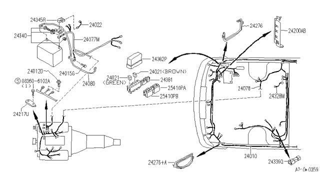 1992 Infiniti M30  Link-FUSIBLE Diagram for 24022F6100