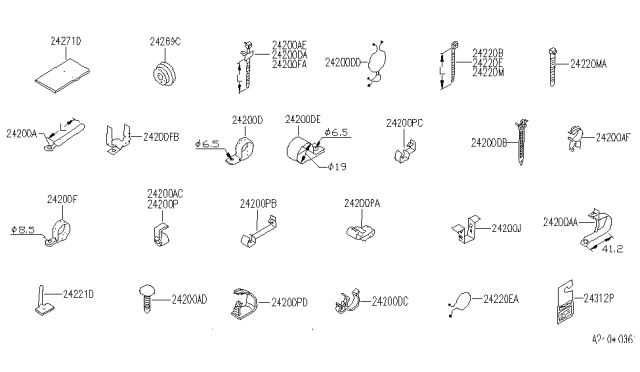 1991 Infiniti M30 Clip-Band Diagram for 0155200043