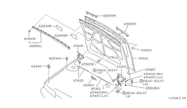 1990 Infiniti M30  Clip Diagram for 0155300401