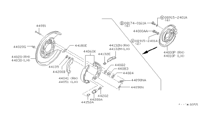 1990 Infiniti M30  Ring-RETAINER Diagram for 44222M4900