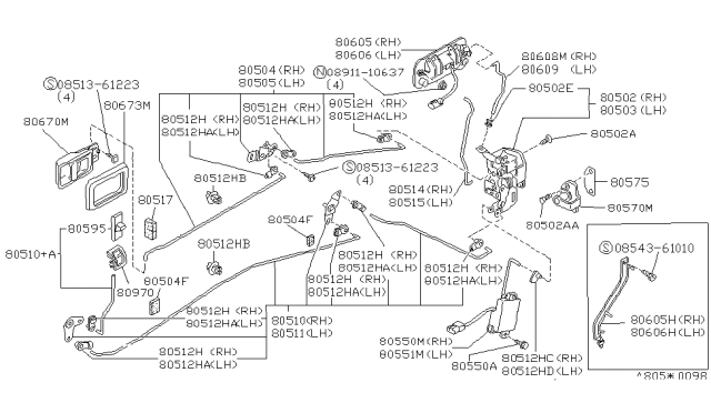 1990 Infiniti M30  Holder-Rod Diagram for 80532Q0100
