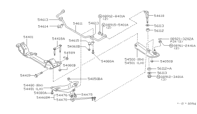 1991 Infiniti M30 Pin - COTTER, Split Diagram for 089213202A