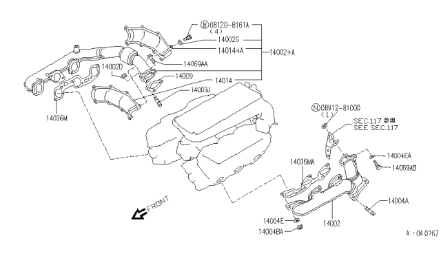 1991 Infiniti M30  Yoke-Manifold Diagram for 1403742L02
