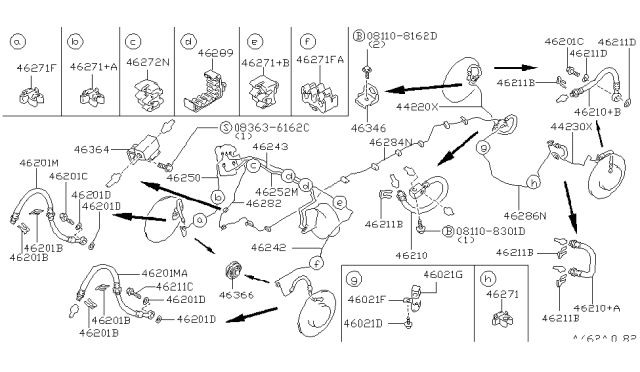 1991 Infiniti M30  Clip Tube Brake Diagram for 4627101E03