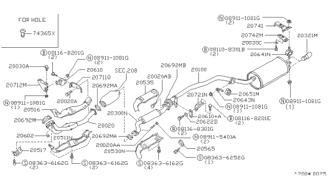 1991 Infiniti M30  Bolt Diagram for 083636252G