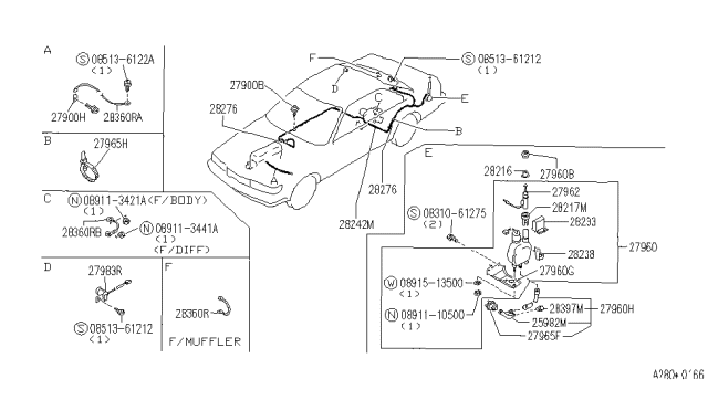 1990 Infiniti M30 Nut-Hex Diagram for 089113441A