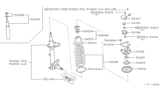 1990 Infiniti M30 Nut-Hex Diagram for 089112421A
