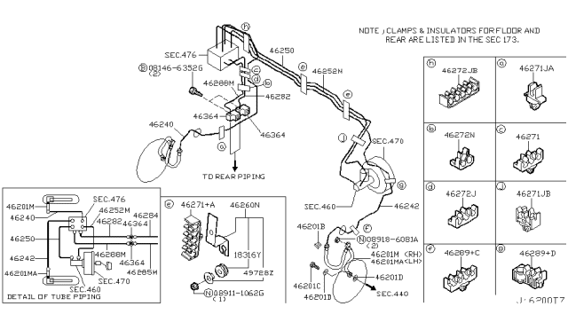 2005 Infiniti Q45  Clip Diagram for 4628965Y00