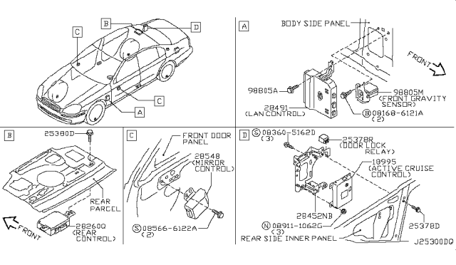 2002 Infiniti Q45 Relay Diagram for 25230AA010
