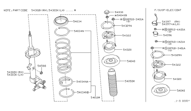 2005 Infiniti Q45 Nut Diagram for 0122300301