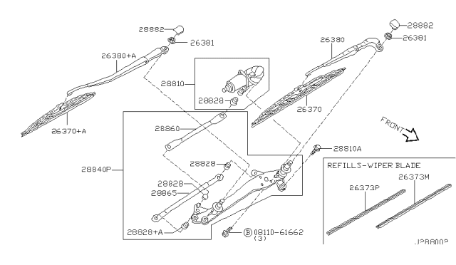 2002 Infiniti Q45  Screw Diagram for 28899AD000