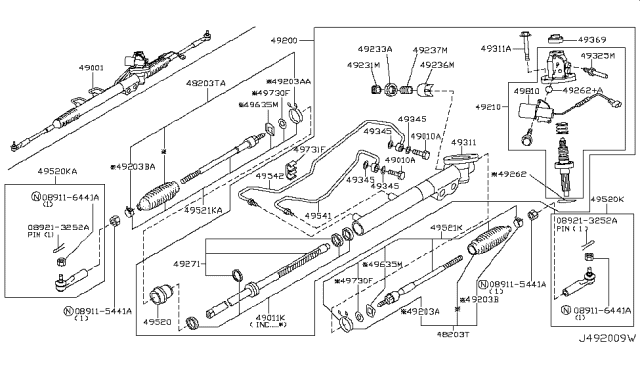 2002 Infiniti Q45  Spacer Diagram for 48636AA000